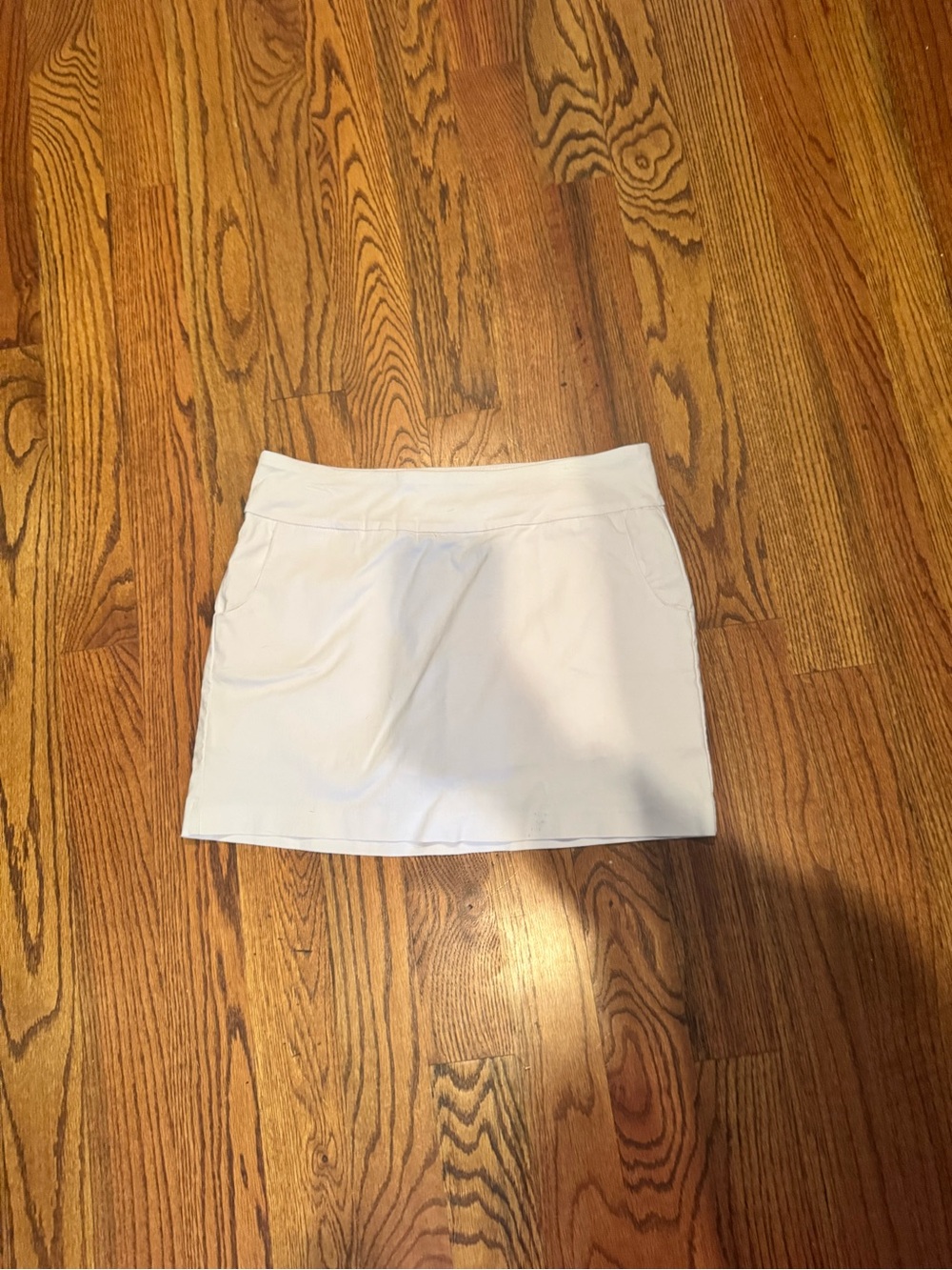 White Casual Mini Skort
